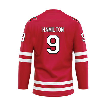 Miami of Ohio - NCAA Men's Ice Hockey : Jack Hamilton - Red Hockey Jersey-1