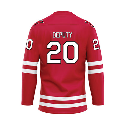 Miami of Ohio - NCAA Men's Ice Hockey : David Deputy - Red Hockey Jersey-1