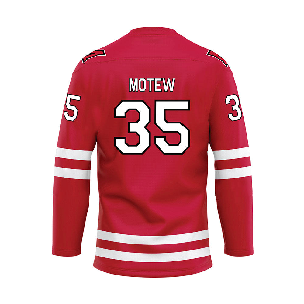 Miami of Ohio - NCAA Men's Ice Hockey : Benji Motew - Red Hockey Jersey-1