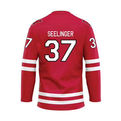 Miami of Ohio - NCAA Men's Ice Hockey : Ryan Seelinger - Red Hockey Jersey-1