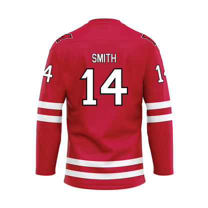 Miami of Ohio - NCAA Men's Ice Hockey : Ryan Smith - Red Hockey Jersey-1