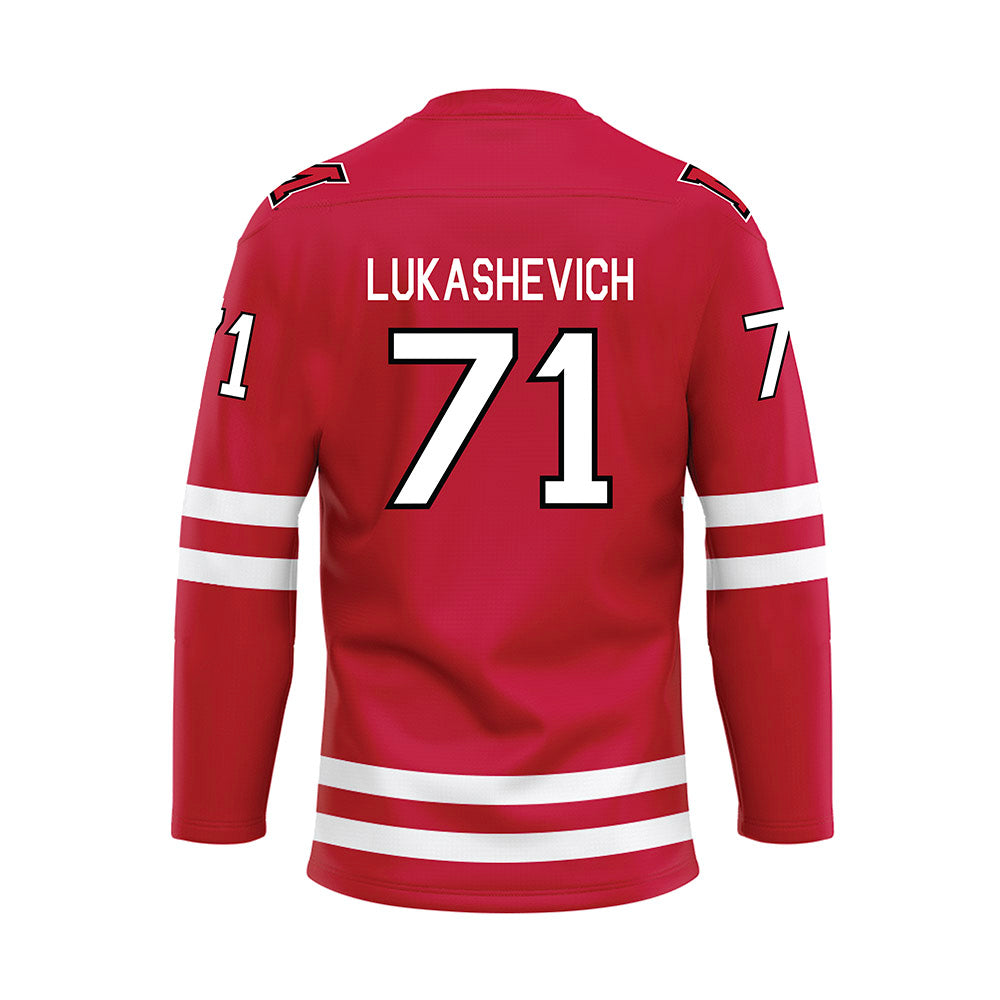 Miami of Ohio - NCAA Men's Ice Hockey : Vladislav Lukashevich - Red Hockey Jersey-1