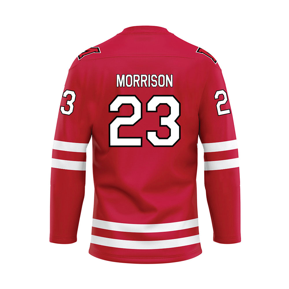 Miami of Ohio - NCAA Men's Ice Hockey : Brayden Morrison - Red Hockey Jersey-1