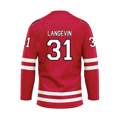Miami of Ohio - NCAA Men's Ice Hockey : Mathis Langevin - Red Hockey Jersey-1