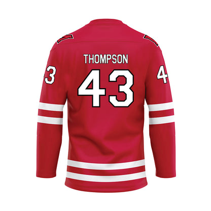 Miami of Ohio - NCAA Men's Ice Hockey : Ryder Thompson - Red Hockey Jersey-1