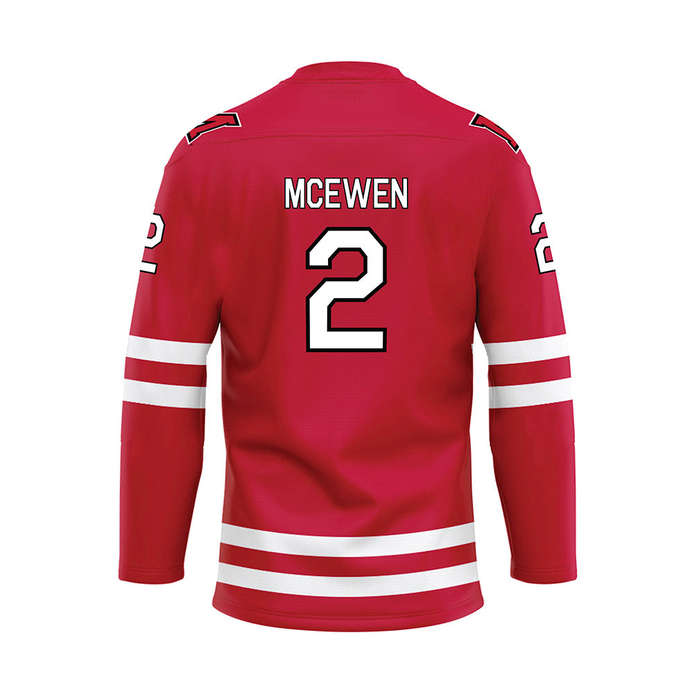 Miami of Ohio - NCAA Men's Ice Hockey : Shaun McEwen - Red Hockey Jersey-1