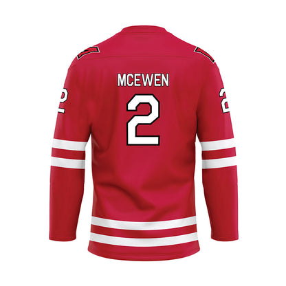 Miami of Ohio - NCAA Men's Ice Hockey : Shaun McEwen - Red Hockey Jersey-1