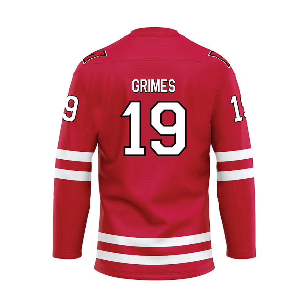 Miami of Ohio - NCAA Men's Ice Hockey : Doug Grimes - Red Hockey Jersey-1