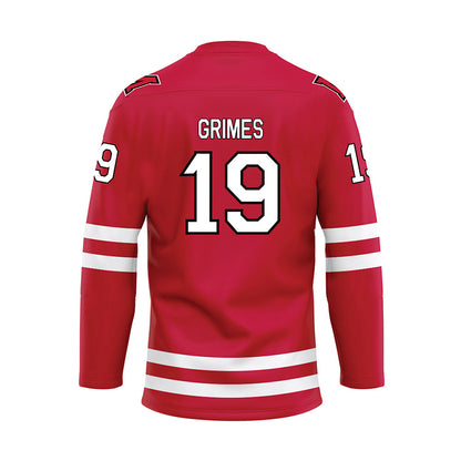 Miami of Ohio - NCAA Men's Ice Hockey : Doug Grimes - Red Hockey Jersey-1