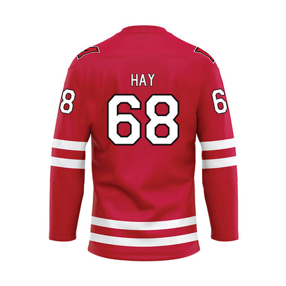 Miami of Ohio - NCAA Men's Ice Hockey : Ethan Hay - Red Hockey Jersey-1