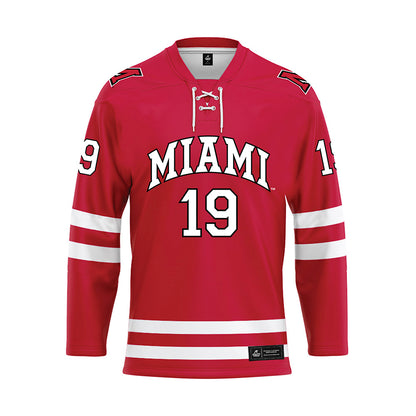 Miami of Ohio - NCAA Men's Ice Hockey : Doug Grimes - Red Hockey Jersey-0