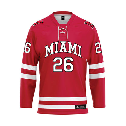 Miami of Ohio - NCAA Men's Ice Hockey : Blake Mesenburg - Red Hockey Jersey-0
