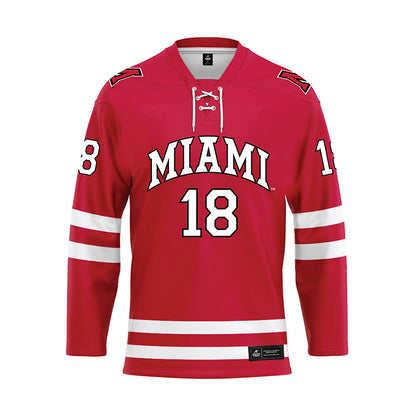 Miami of Ohio - NCAA Men's Ice Hockey : Ilia Morozov - Red Hockey Jersey-0