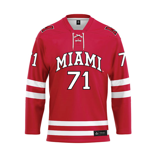 Miami of Ohio - NCAA Men's Ice Hockey : Vladislav Lukashevich - Red Hockey Jersey-0
