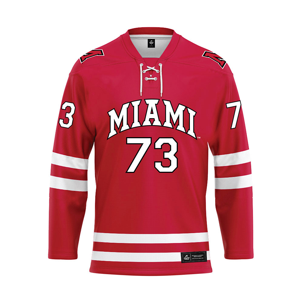Miami of Ohio - NCAA Men's Ice Hockey : Michael Phelan - Red Hockey Jersey-0