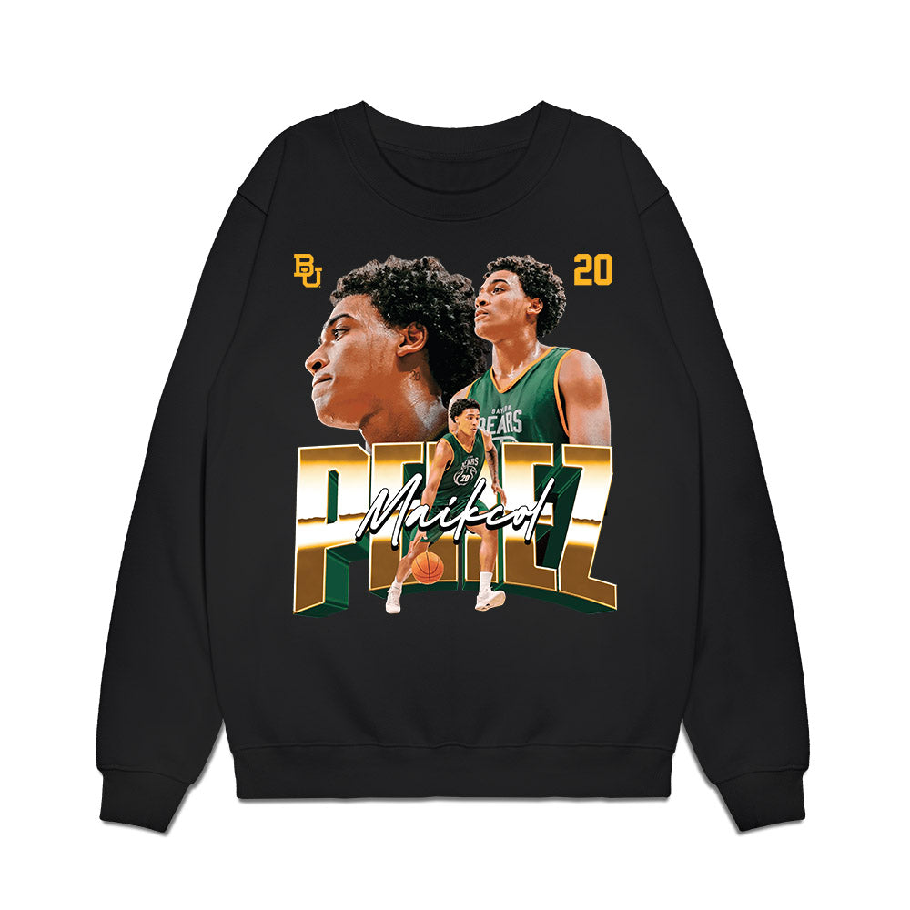 Baylor - NCAA Men's Basketball : Maikcol Perez - Caricature Premium Crewneck Sweatshirt-0