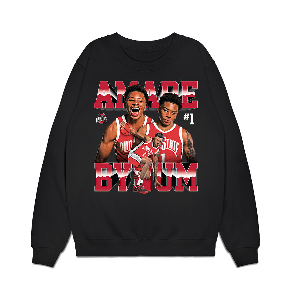 Ohio State - NCAA Men's Basketball : Amare Bynum - Caricature Premium Crewneck Sweatshirt-0