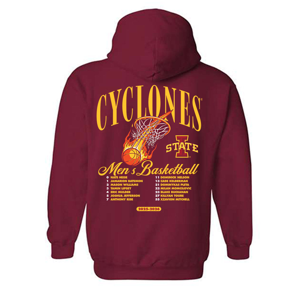 Iowa State - NCAA Men's Basketball : Roster Hooded Sweatshirt-1