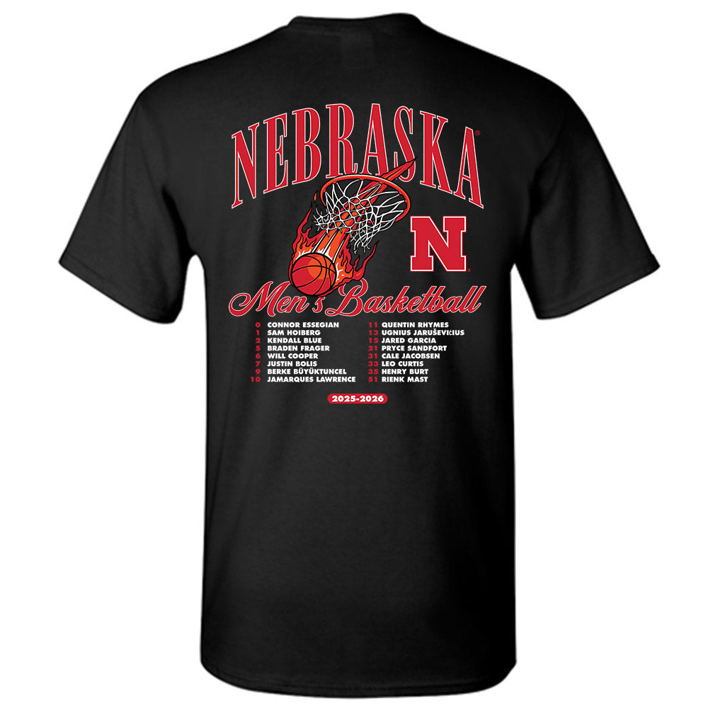 Nebraska - NCAA Men's Basketball : - 25-26 Roster T-Shirt-1