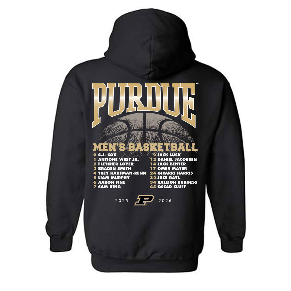 Purdue - NCAA Men's Basketball : - 25-26 Roster Hooded Sweatshirt-1