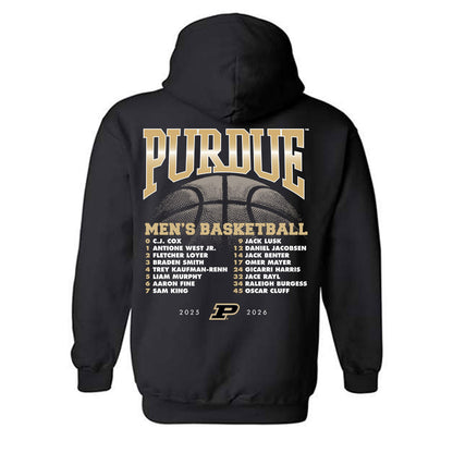 Purdue - NCAA Men's Basketball : - 25-26 Roster Hooded Sweatshirt-1