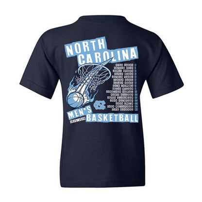 UNC - NCAA Men's Basketball : - Roster List Youth T-Shirt-1