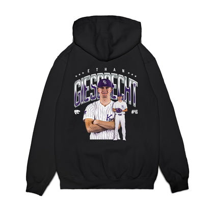 Kansas State - NCAA Baseball : Ethan Giesbrecht - Caricature Premium Hooded Sweatshirt-1