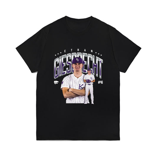 Kansas State - NCAA Baseball : Ethan Giesbrecht - Caricature Comfort Colors T-Shirt-0