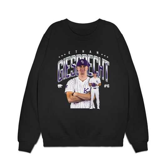 Kansas State - NCAA Baseball : Ethan Giesbrecht - Caricature Premium Crewneck Sweatshirt-0