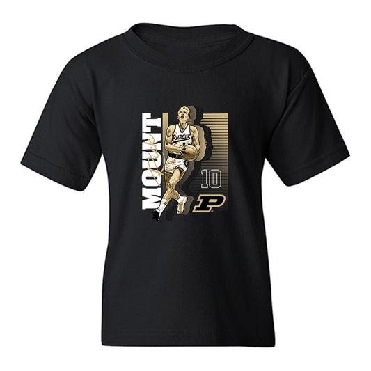 Purdue - NCAA Men's Basketball Legends : Rick Mount - Caricature Youth T-Shirt-0
