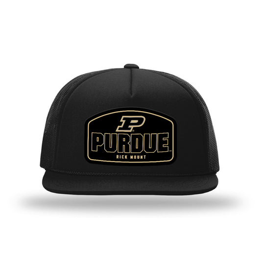 Purdue - NCAA Men's Basketball Legends : Rick Mount - Leather Patch Foamie Trucker Cap-0