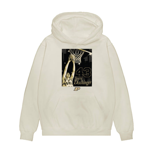 Purdue - NCAA Men's Basketball Legends : Terry Dischinger - Mono Premium Hooded Sweatshirt-0