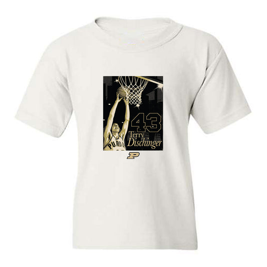 Purdue - NCAA Men's Basketball Legends : Terry Dischinger - Mono Youth T-Shirt-0