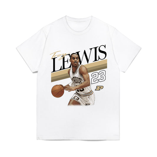 Purdue - NCAA Men's Basketball Legends : Troy Lewis - Caricature Comfort Colors T-Shirt-0
