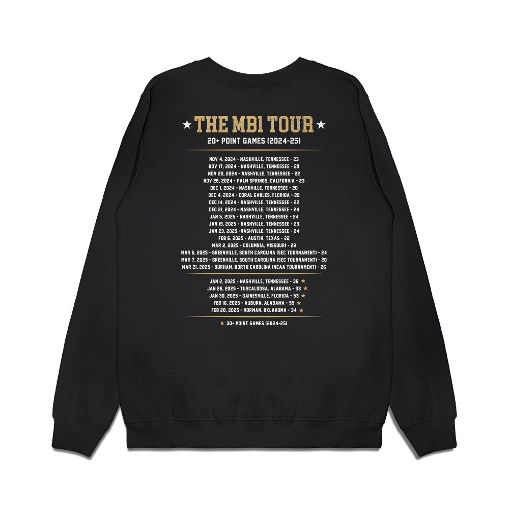 Vanderbilt - NCAA Women's Basketball : Mikayla Blakes - MB1 Tour (Freshman Season) Premium Crewneck Sweatshirt-1