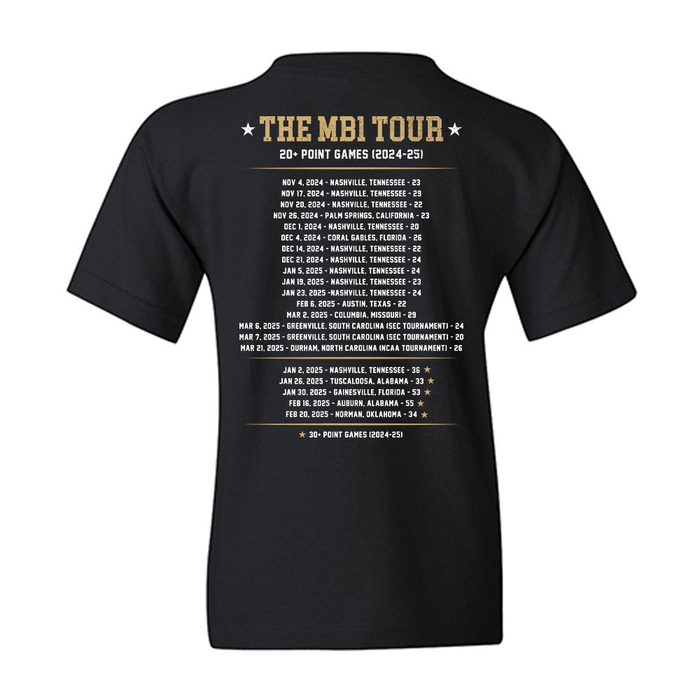Vanderbilt - NCAA Women's Basketball : Mikayla Blakes - MB1 Tour (Freshman Season) Youth T-Shirt-1
