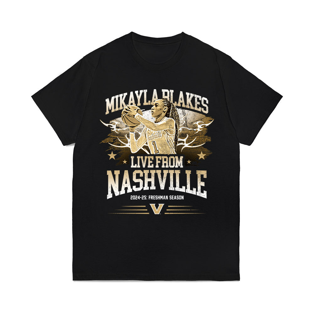 Vanderbilt - NCAA Women's Basketball : Mikayla Blakes - MB1 Tour (Freshman Season) Comfort Colors T-Shirt-0