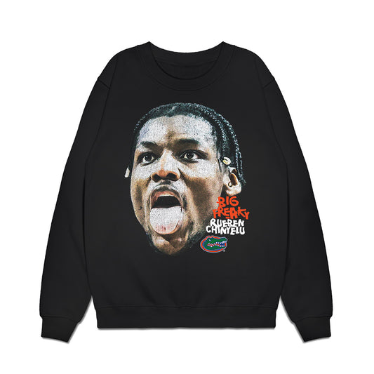 Florida - NCAA Men's Basketball : Rueben Chinyelu - Game Face Big Freaky Premium Crewneck Sweatshirt-0