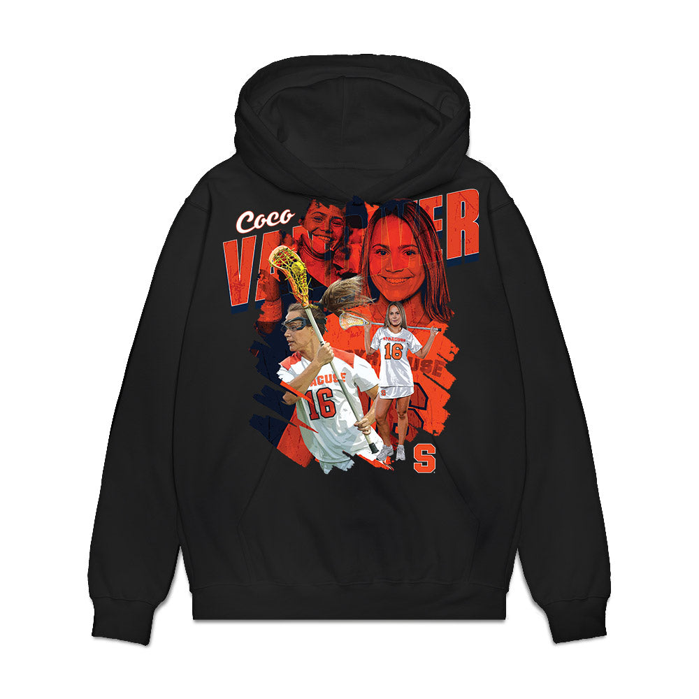 Syracuse - NCAA Women's Lacrosse : Coco Vandiver - Collage Premium Hooded Sweatshirt-0