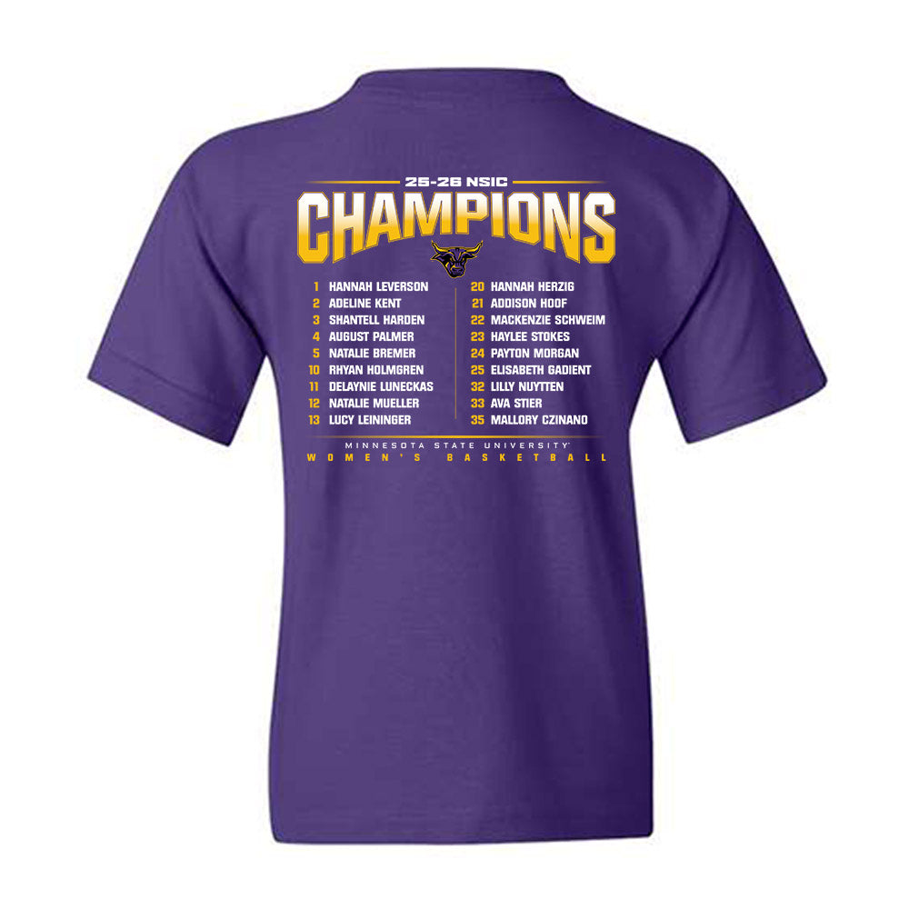 Minn. St. - NCAA Women's Basketball : - 25-26 NSIC Champions Youth T-Shirt-1