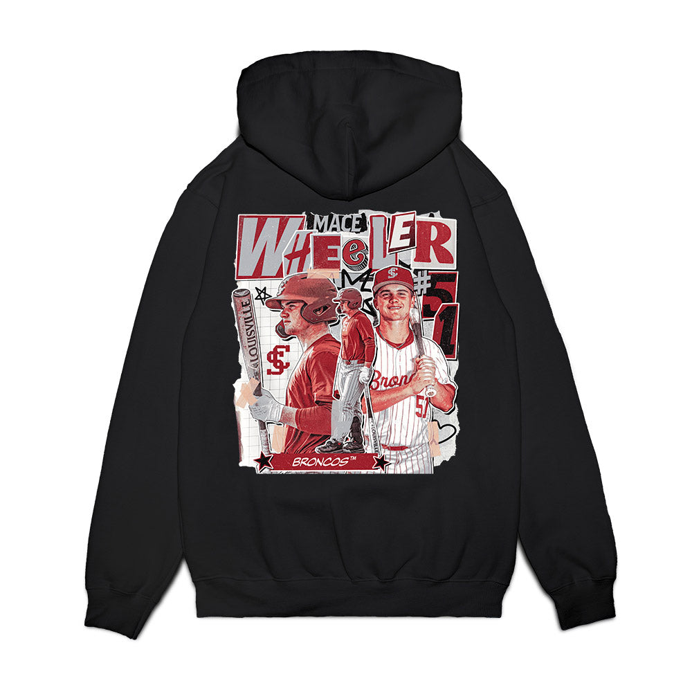 SCU - NCAA Baseball : Mace Wheeler - Caricature Premium Hooded Sweatshirt-1