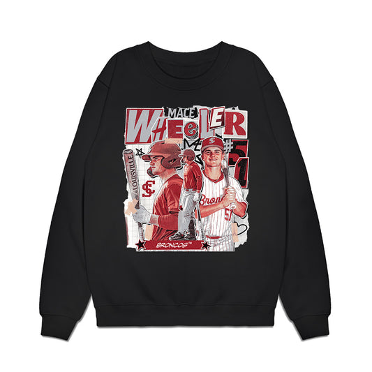 SCU - NCAA Baseball : Mace Wheeler - Caricature Premium Crewneck Sweatshirt-0
