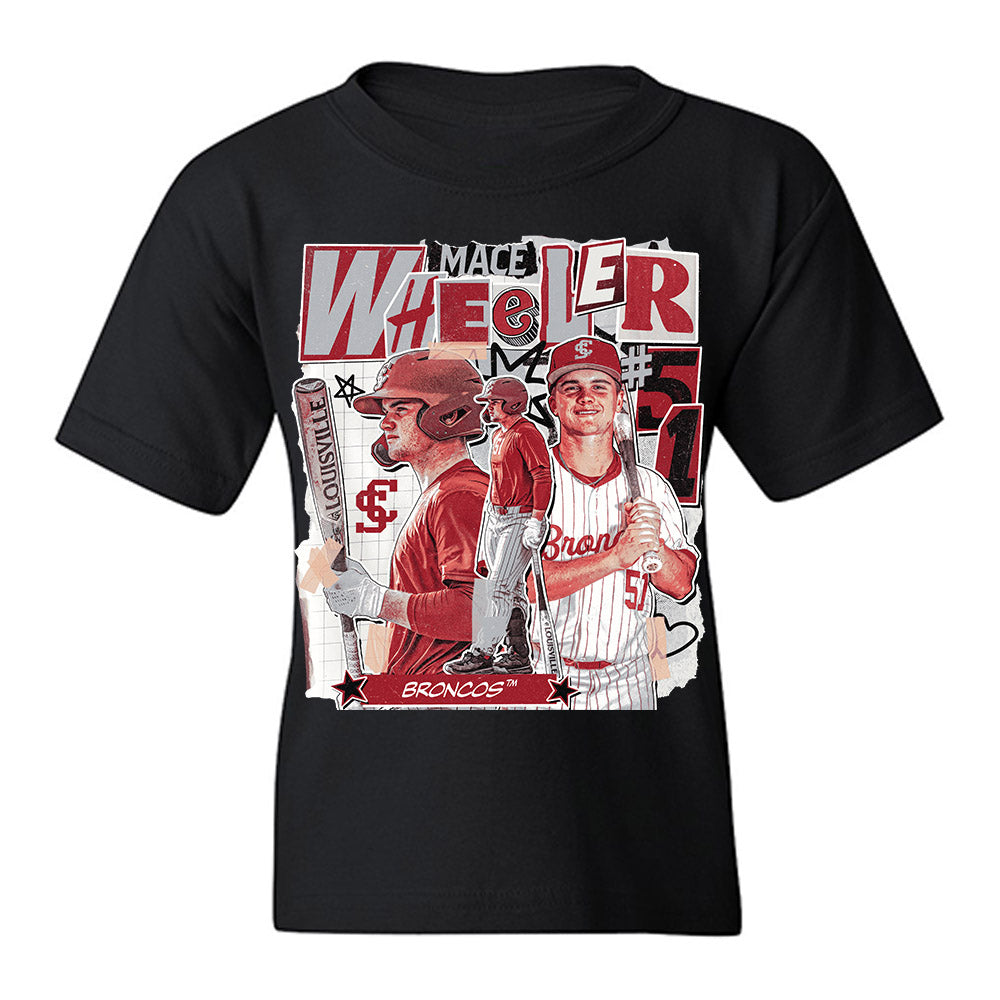 SCU - NCAA Baseball : Mace Wheeler - Caricature Youth T-Shirt-0