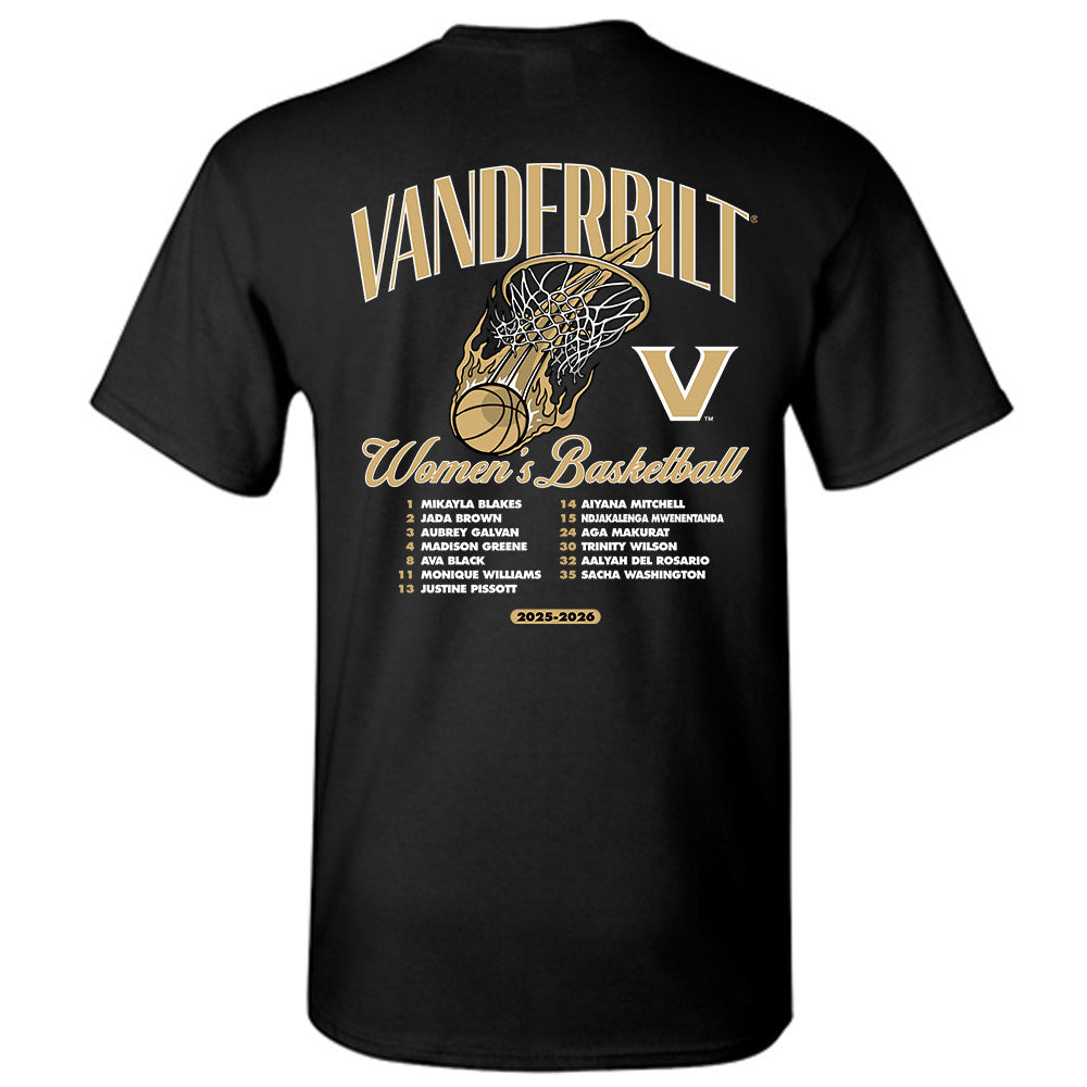 Vanderbilt - NCAA Women's Basketball : - 25-26 Roster T-Shirt-1