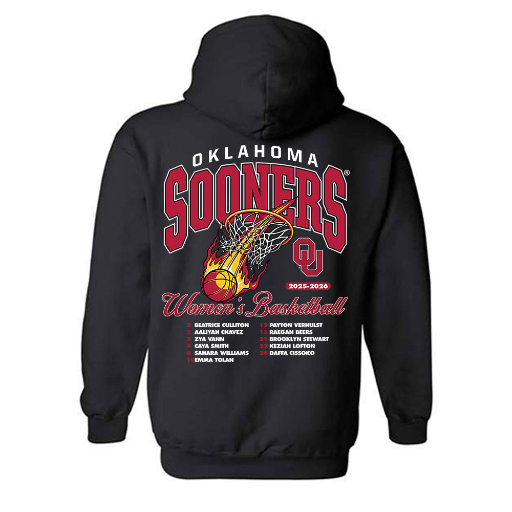 Oklahoma - NCAA Women's Basketball : - 25-26 Roster Hooded Sweatshirt-1