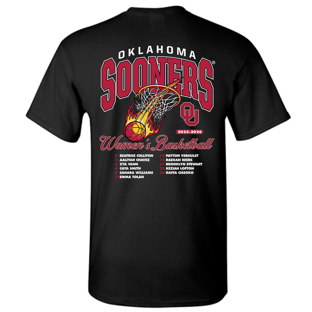 Oklahoma - NCAA Women's Basketball : - 25-26 Roster T-Shirt-1