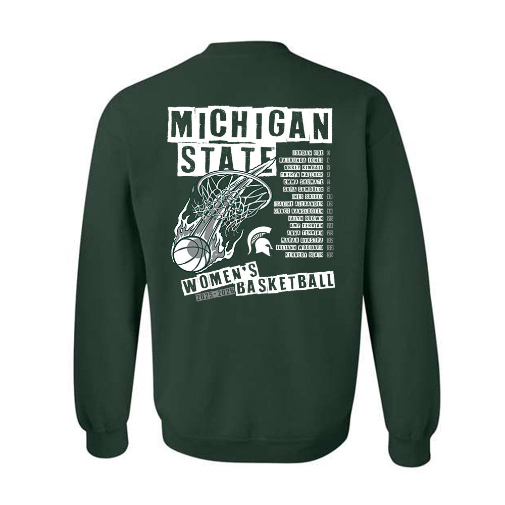 Michigan State - NCAA Women's Basketball : Roster Crewneck Sweatshirt-1