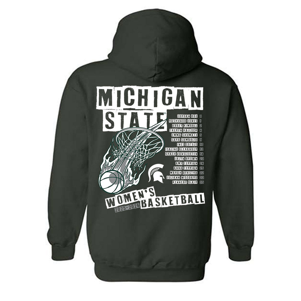 Michigan State - NCAA Women's Basketball : Roster Hooded Sweatshirt-1