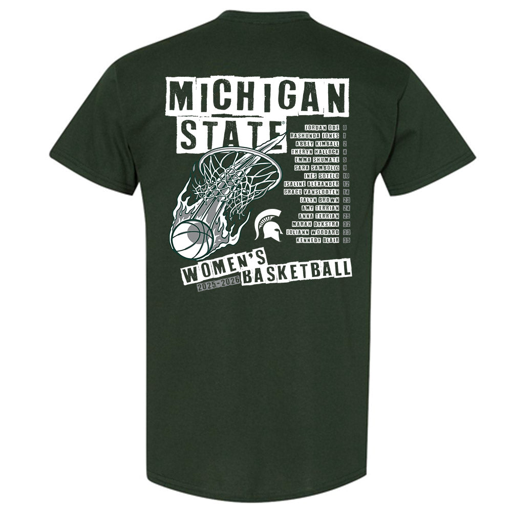 Michigan State - NCAA Women's Basketball : Roster T-Shirt-1