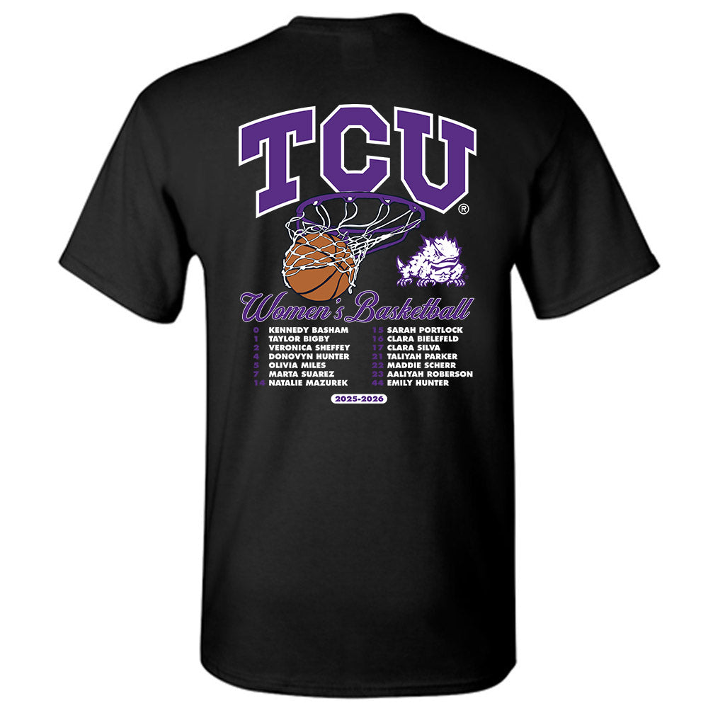 TCU - NCAA Women's Basketball : - 25-26 Roster T-Shirt-1